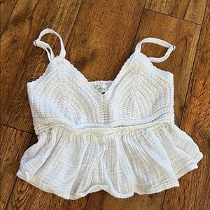 Hollister White Knit Top